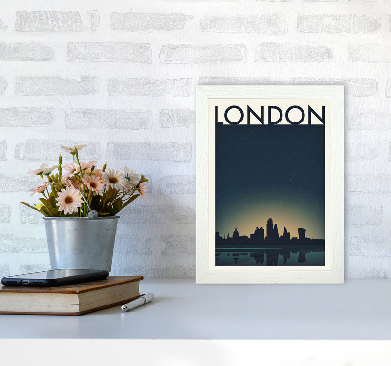 London 4 (Night) Travel Art Print by Richard O'Neill A4 Oak Frame