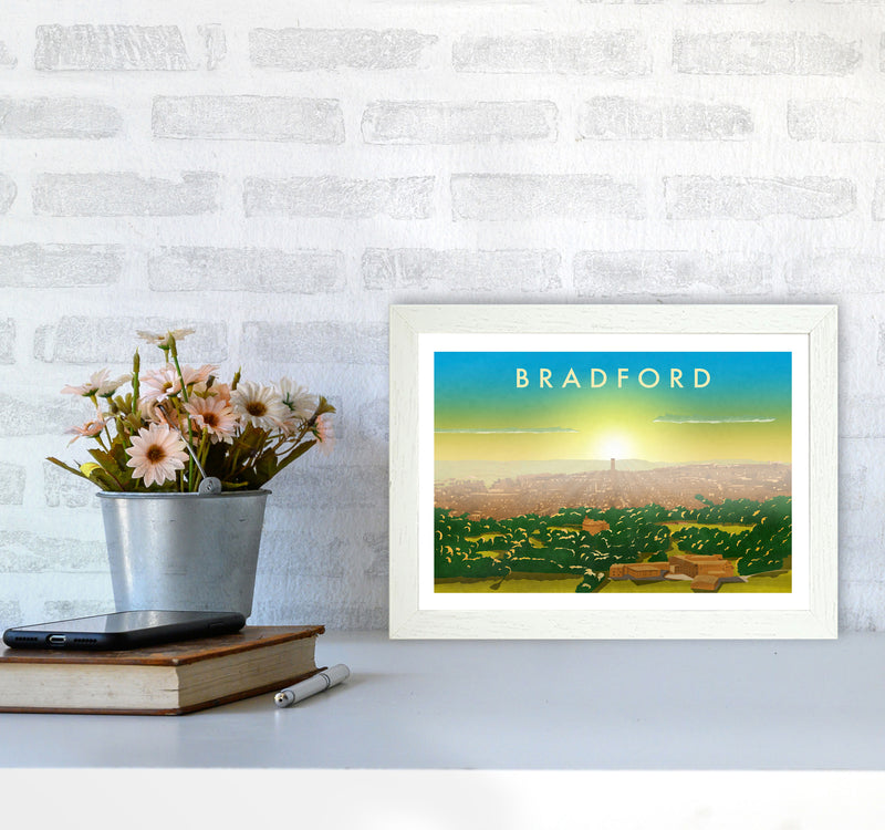 Bradford 2 Travel Art Print by Richard O'Neill A4 Oak Frame
