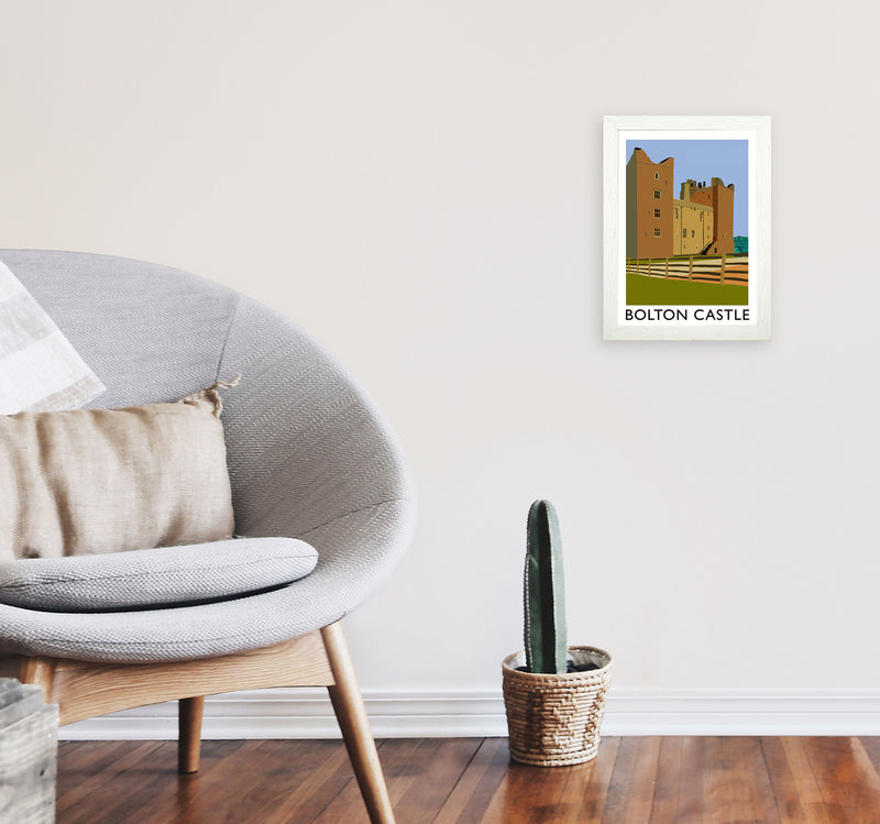 Bolton Castle Framed Digital Art Print by Richard O'Neill A4 Oak Frame