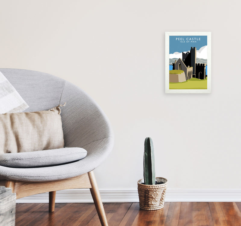 Peel Castle by Richard O'Neill A4 Oak Frame