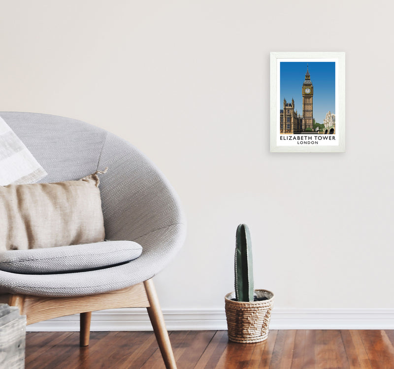 Elizabeth Tower by Richard O'Neill A4 Oak Frame
