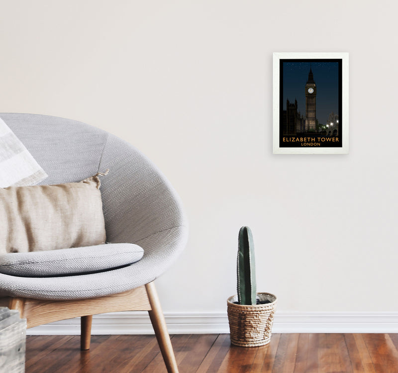 Elizabeth Tower by Richard O'Neill A4 Oak Frame