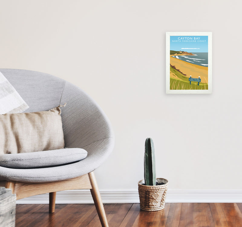 Cayton Bay North Yorkshire Coast Framed Digital Art Print by Richard O'Neill A4 Oak Frame