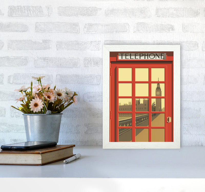 London Telephone Box 5 by Richard O'Neill A4 Oak Frame