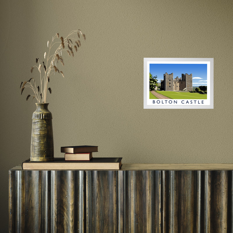 Bolton Castle 2 by Richard O'Neill A4 White Frame