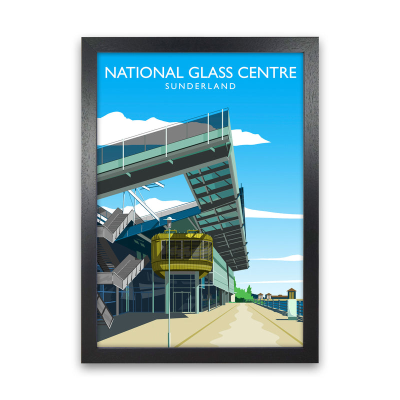 National Glass Centre Travel Art Print by Richard O'Neill Black Grain