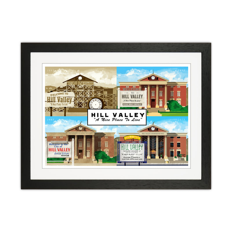 Hill Valley - A Nice Place To Live Art Print by Richard O'Neill Black Grain