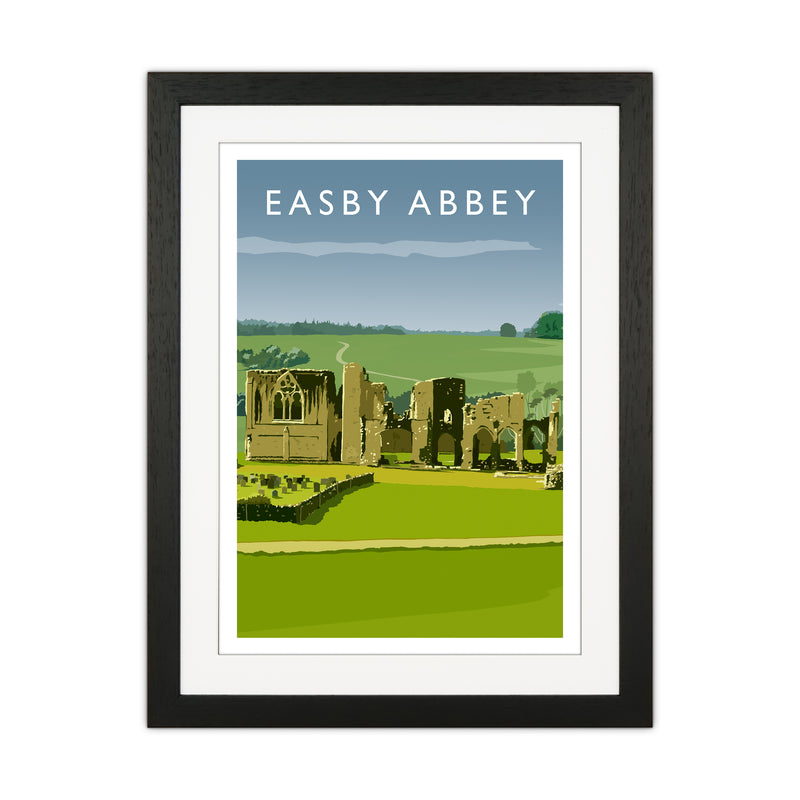 Easby Abbey Portrait Art Print by Richard O'Neill Black Grain