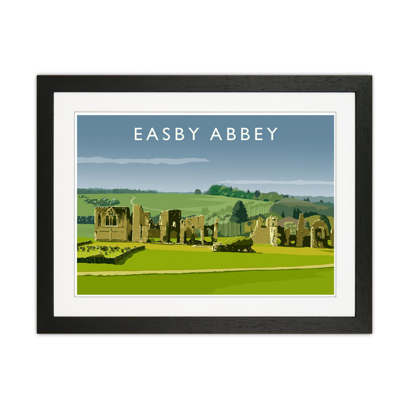 Easby Abbey Art Print by Richard O'Neill Black Grain