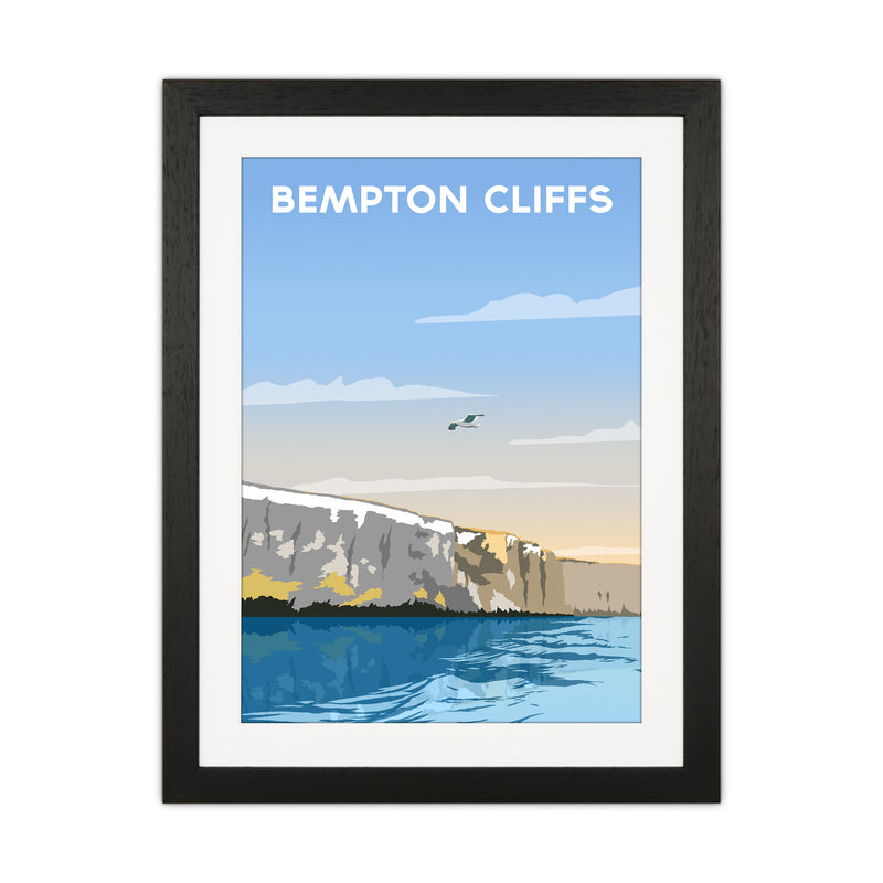 Bempton Cliffs portrait Travel Art Print by Richard O'Neill Black Grain