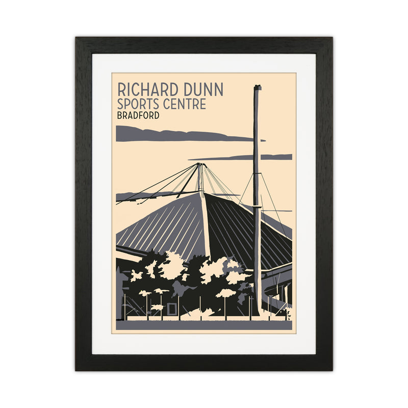 Richard Dunn Sports Centre, Bradford Travel Art Print by Richard O'Neill Black Grain