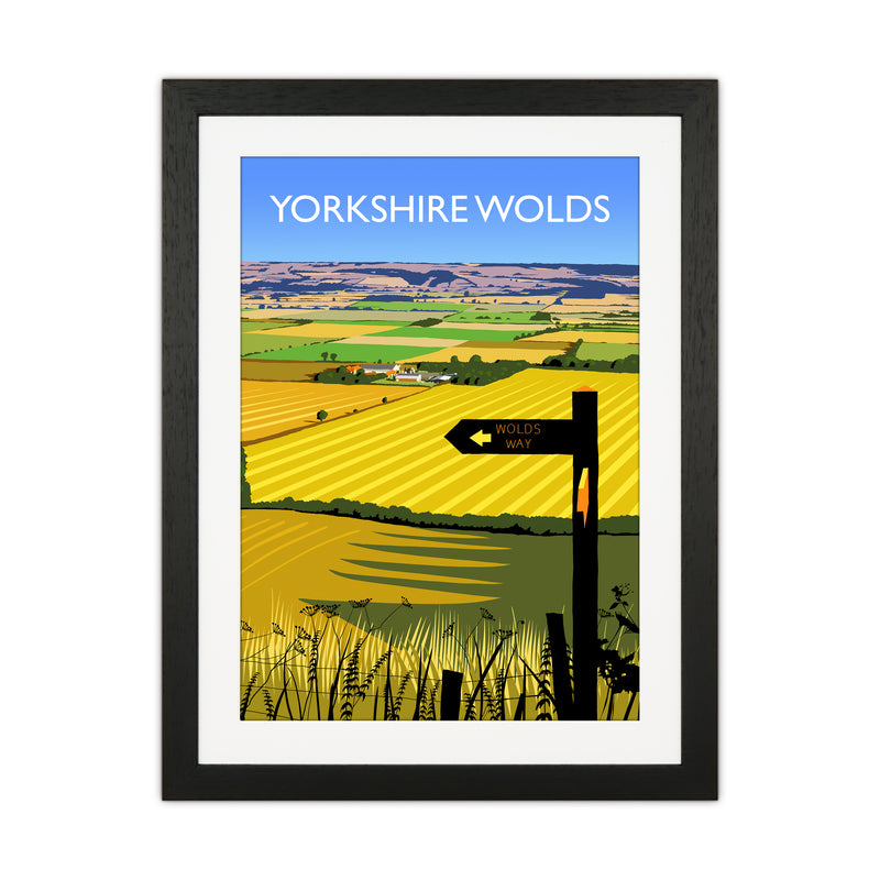 Yorkshire Wolds portrait Travel Art Print by Richard O'Neill Black Grain