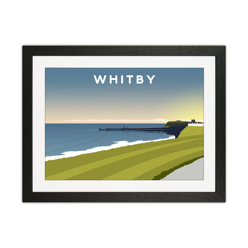 Whitby 5 Travel Art Print by Richard O'Neill Black Grain