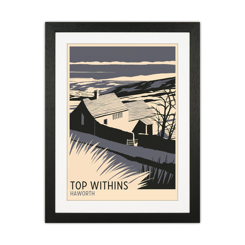 Top Withins portrait Travel Art Print by Richard O'Neill Black Grain