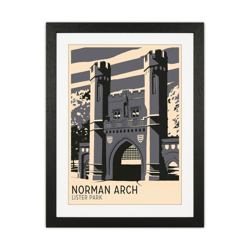 Norman Arch, Lister Park Travel Art Print by Richard O'Neill Black Grain