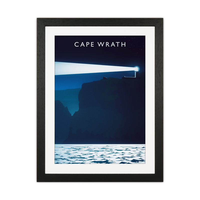 Cape Wrath portrait Travel Art Print by Richard O'Neill Black Grain