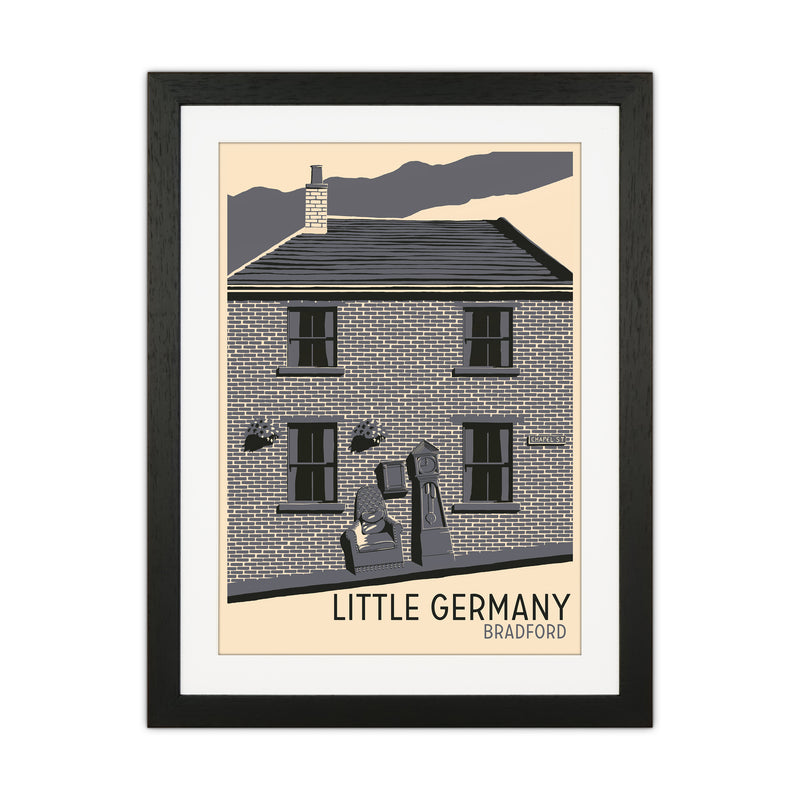 Little Germany, Bradford Travel Art Print by Richard O'Neill Black Grain