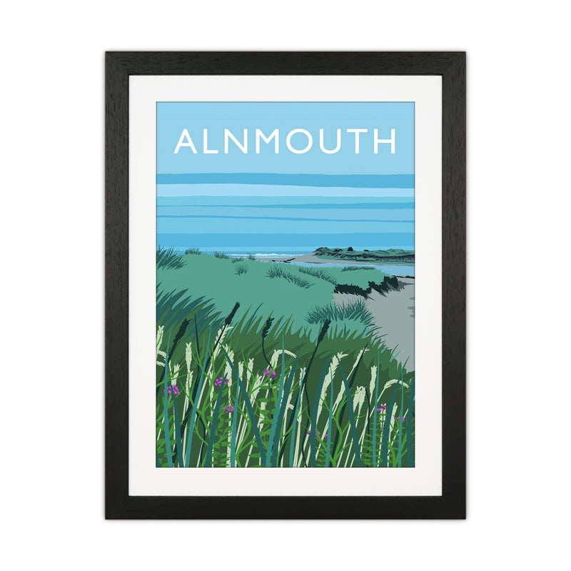 Alnmouth portrait Travel Art Print by Richard O'Neill Black Grain