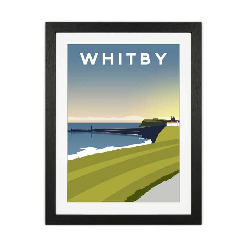 Whitby 5 portrait Travel Art Print by Richard O'Neill Black Grain