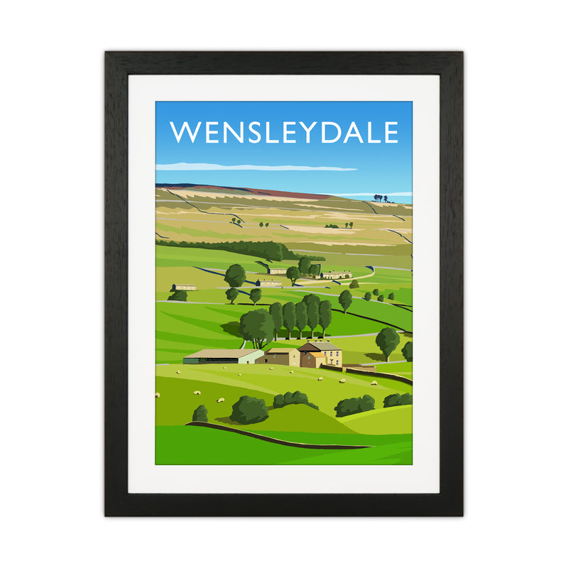 Wensleydale 3 portrait Travel Art Print by Richard O'Neill Black Grain