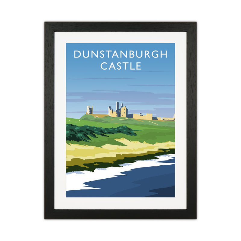 Dunstanburgh Castle portrait Travel Art Print by Richard O'Neill Black Grain