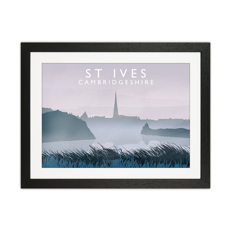 St Ives Travel Art Print by Richard O'Neill Black Grain