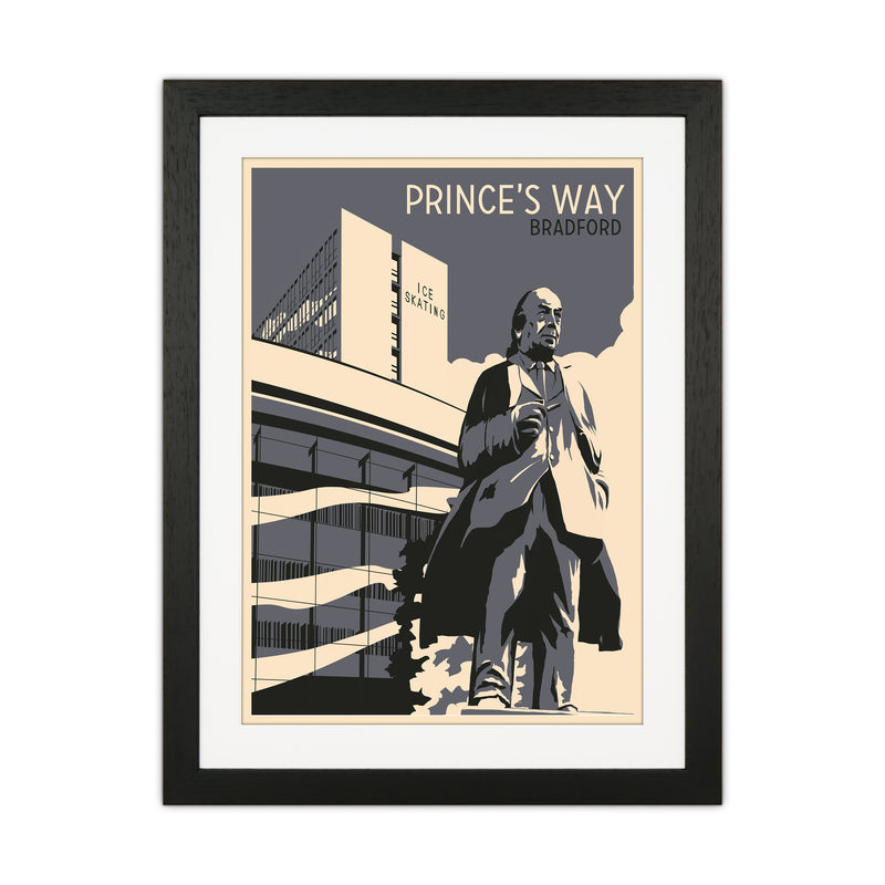 Prince's Way, Bradford Travel Art Print by Richard O'Neill Black Grain