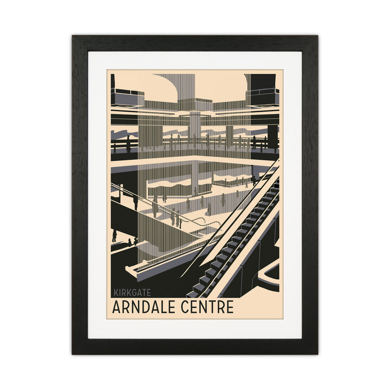 Kirkgate Arndale Centre Travel Art Print by Richard O'Neill Black Grain