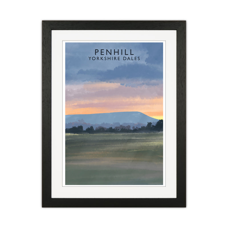 Penhill 3 Portrait Travel Art Print by Richard O'Neill Black Grain