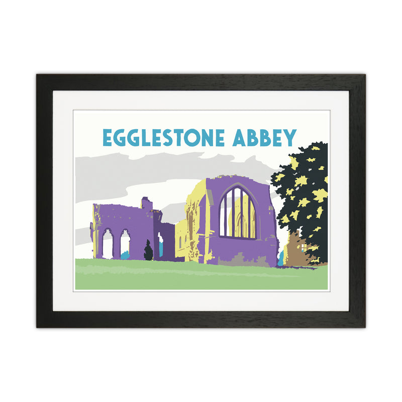 Egglestone Abbey Travel Art Print by Richard O'Neill Black Grain