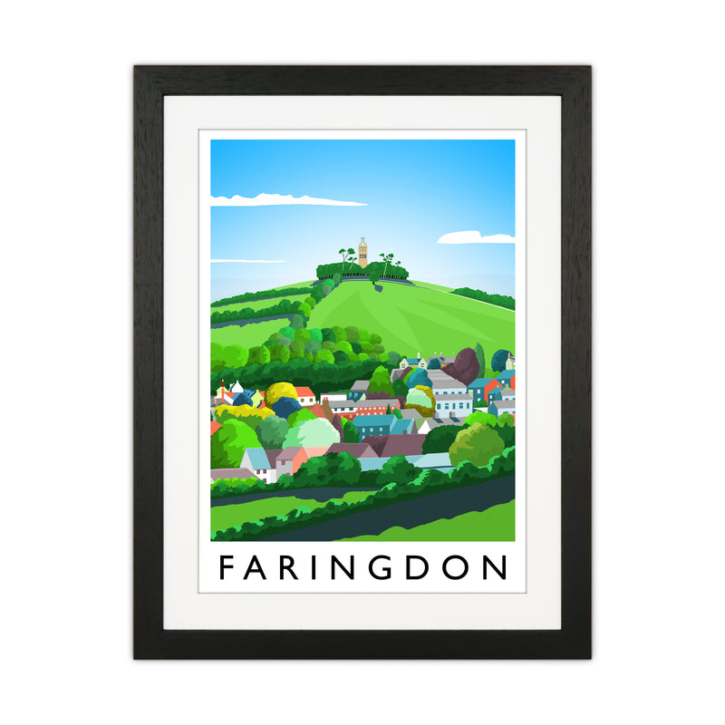 Faringdon Portrait Travel Art Print by Richard O'Neill Black Grain