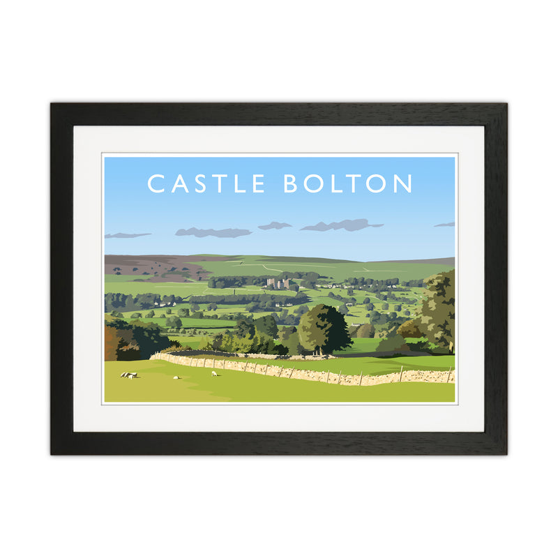 Castle Bolton Travel Art Print by Richard O'Neill Black Grain