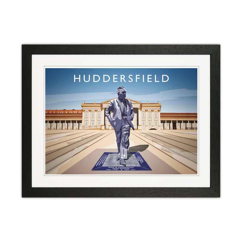 Huddersfield Travel Art Print by Richard O'Neill Black Grain