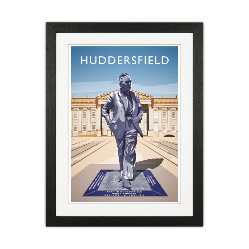 Huddersfield Portrait Travel Art Print by Richard O'Neill Black Grain