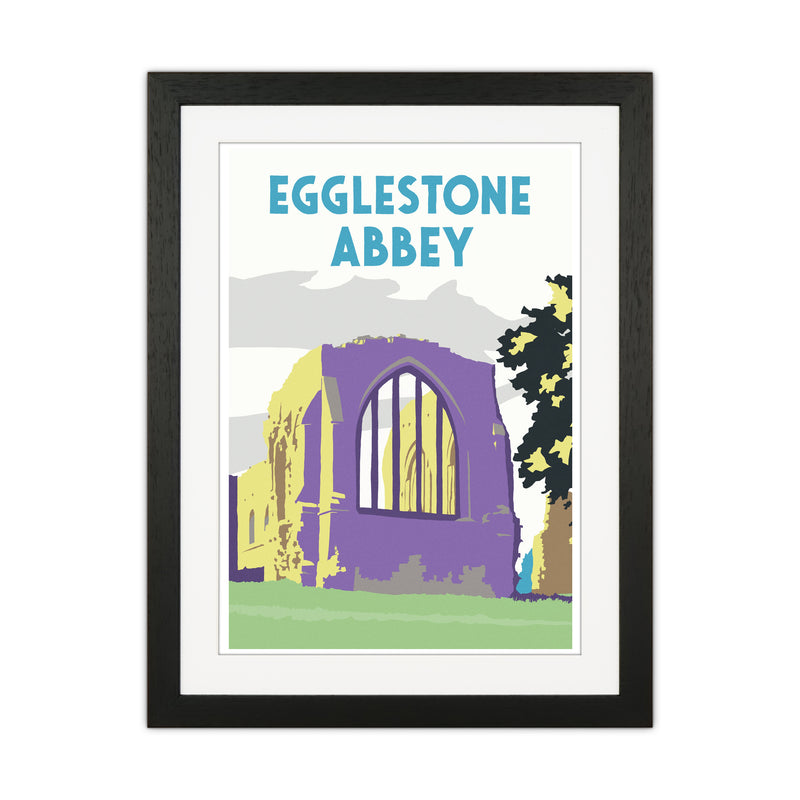 Egglestone Abbey Portrait Travel Art Print by Richard O'Neill Black Grain