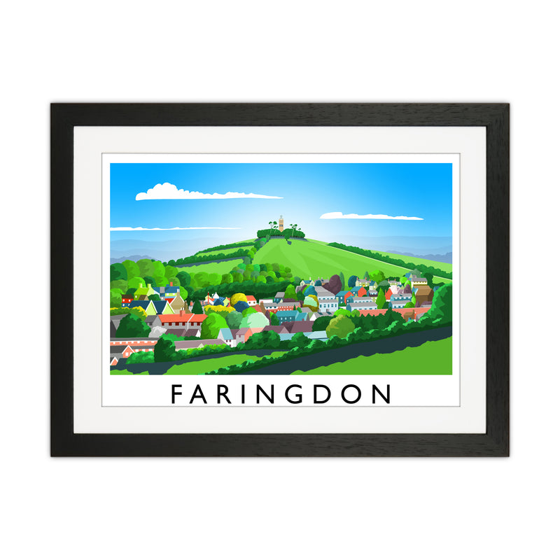 Faringdon Travel Art Print by Richard O'Neill Black Grain