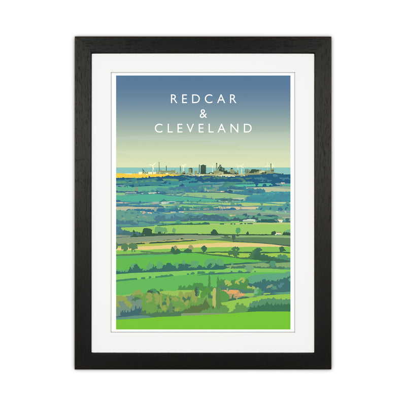 Redcar & Cleveland Travel Art Print by Richard O'Neill Black Grain