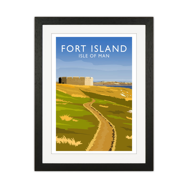 Fort Island portrait Travel Art Print by Richard O'Neill Black Grain