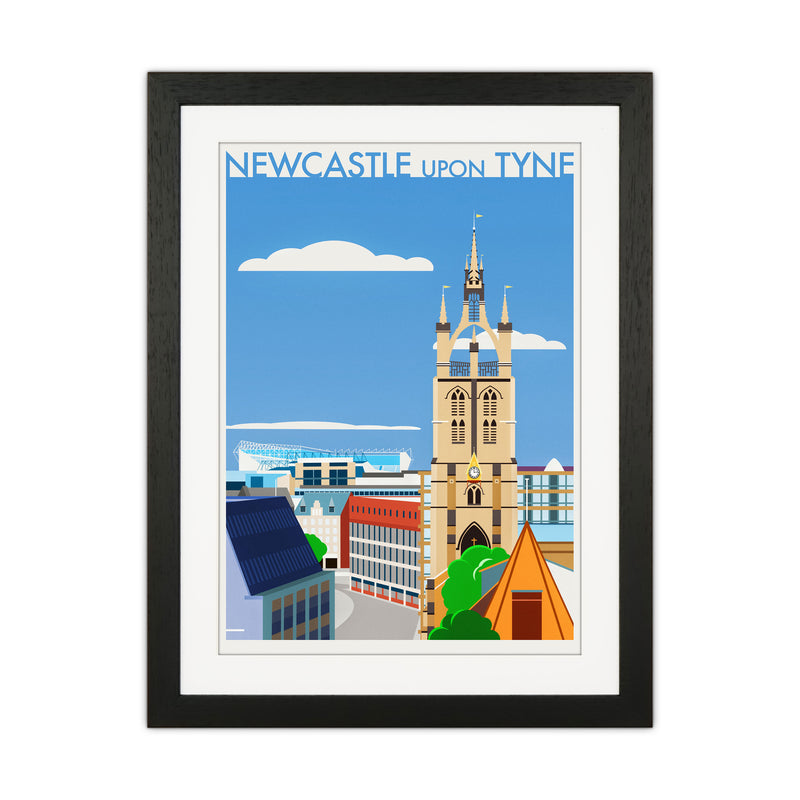 Newcastle upon Tyne 2 (Day) Travel Art Print by Richard O'Neill Black Grain