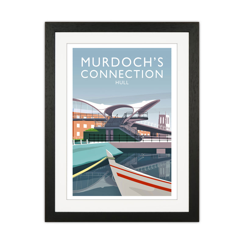 Murdoch's Connection portrait Travel Art Print by Richard O'Neill Black Grain