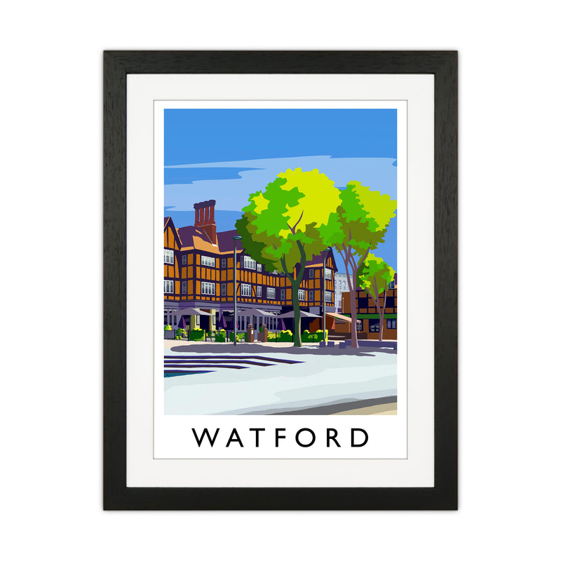 Watford 2 portrait Travel Art Print by Richard O'Neill Black Grain