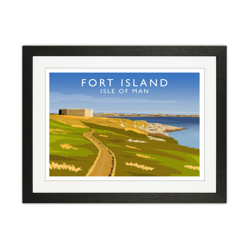 Fort Island Travel Art Print by Richard O'Neill Black Grain