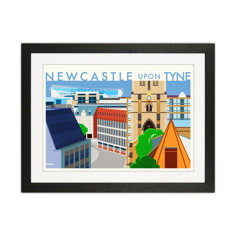 Newcastle upon Tyne 2 (Day) landscape Travel Art Print by Richard O'Neill Black Grain
