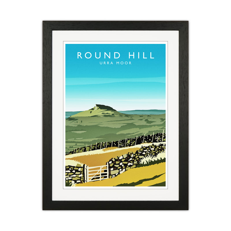 Round Hill Portrait Travel Art Print by Richard O'Neill Black Grain