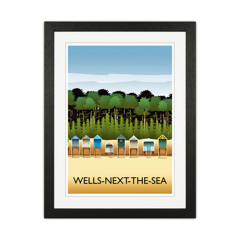 Wells-Next-The-Sea Portrait Travel Art Print by Richard O'Neill Black Grain
