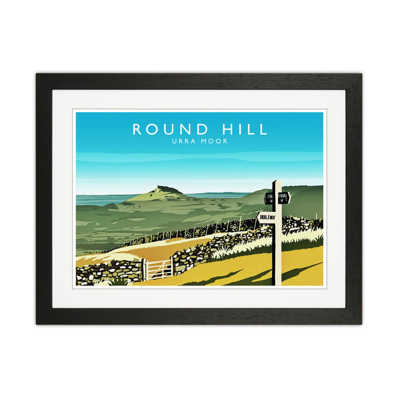 Round Hill Travel Art Print by Richard O'Neill Black Grain
