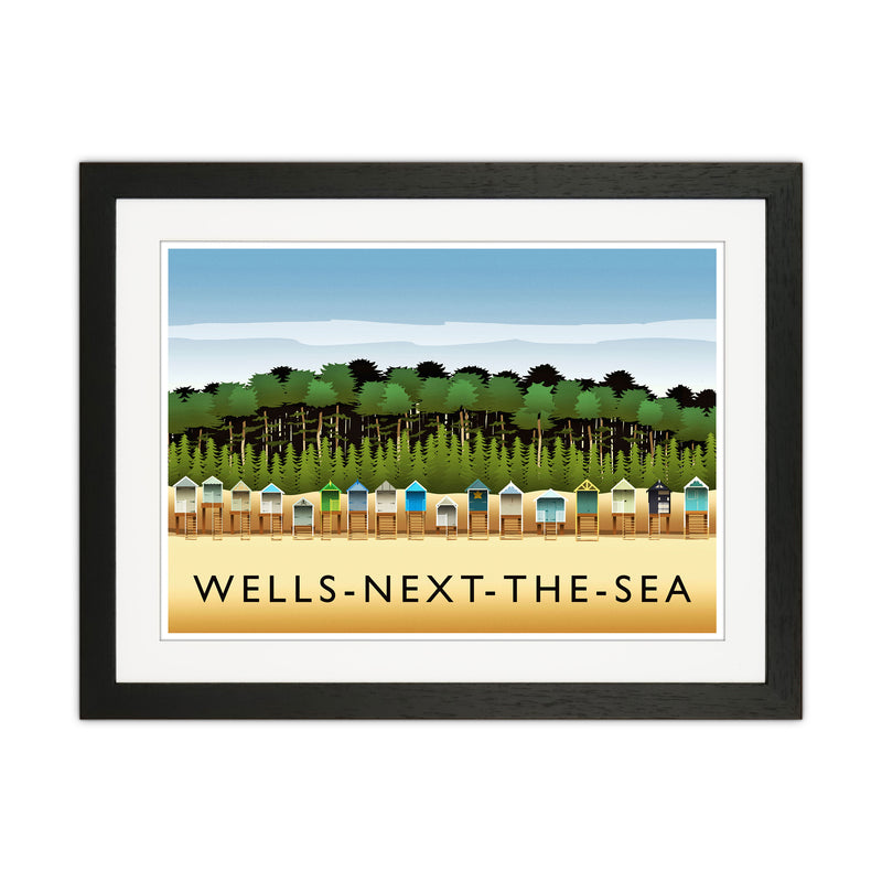 Wells-Next-The-Sea Travel Art Print by Richard O'Neill Black Grain