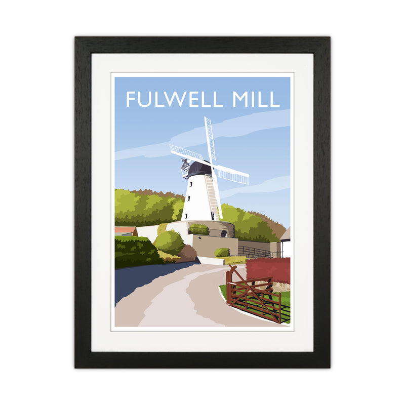 Fulwell Mill Travel Art Print by Richard O'Neill Black Grain