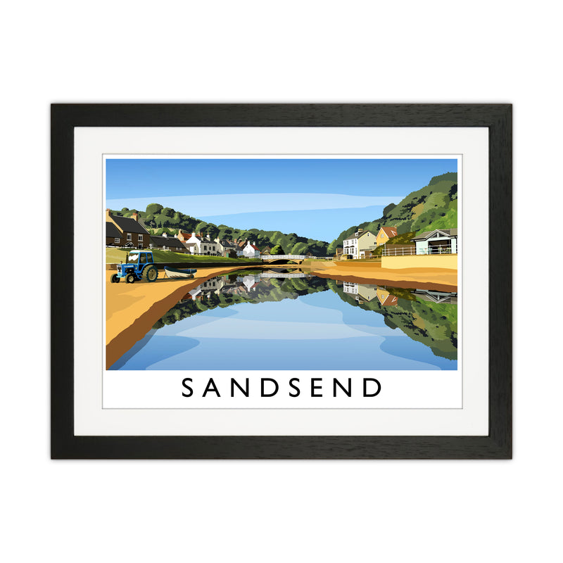 Sandsend 5 Travel Art Print by Richard O'Neill Black Grain