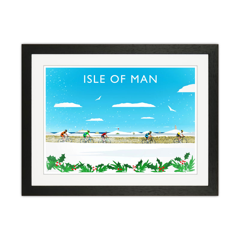 Isle Of Man (Snow) 2 Travel Art Print by Richard O'Neill Black Grain